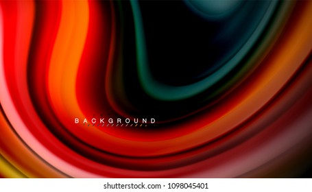 Abstract wave lines fluid rainbow style color stripes on black background. Vector artistic illustration for presentation, app wallpaper, banner or poster