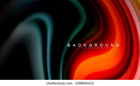 Abstract wave lines fluid rainbow style color stripes on black background. Vector artistic illustration for presentation, app wallpaper, banner or poster