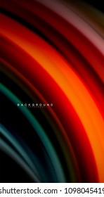 Abstract wave lines fluid rainbow style color stripes on black background. Vector artistic illustration for presentation, app wallpaper, banner or poster