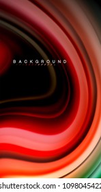 Abstract wave lines fluid rainbow style color stripes on black background. Vector artistic illustration for presentation, app wallpaper, banner or poster