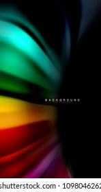 Abstract wave lines fluid rainbow style color stripes on black background. Vector artistic illustration for presentation, app wallpaper, banner or poster