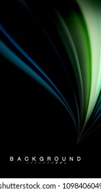 Abstract wave lines fluid rainbow style color stripes on black background. Vector artistic illustration for presentation, app wallpaper, banner or poster