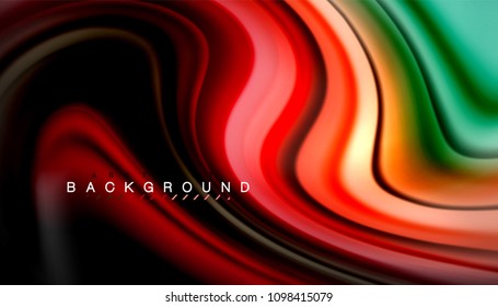 Abstract wave lines fluid rainbow style color stripes on black background. Vector artistic illustration for presentation, app wallpaper, banner or poster