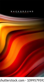Abstract wave lines fluid rainbow style color stripes on black background. Vector artistic illustration for presentation, app wallpaper, banner or poster