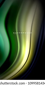 Abstract wave lines fluid rainbow style color stripes on black background. Vector artistic illustration for presentation, app wallpaper, banner or poster