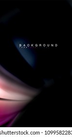 Abstract wave lines fluid rainbow style color stripes on black background. Vector artistic illustration for presentation, app wallpaper, banner or poster