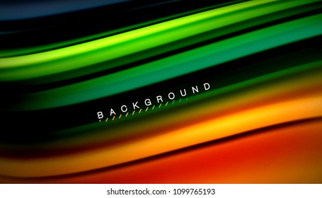 Abstract wave lines fluid rainbow style color stripes on black background. Vector artistic illustration for presentation, app wallpaper, banner or poster