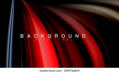 Abstract wave lines fluid rainbow style color stripes on black background. Vector artistic illustration for presentation, app wallpaper, banner or poster