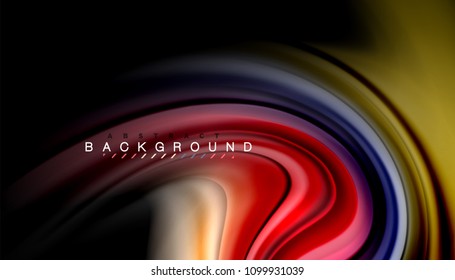Abstract wave lines fluid rainbow style color stripes on black background. Vector artistic illustration for presentation, app wallpaper, banner or poster