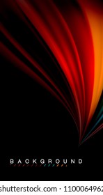Abstract wave lines fluid rainbow style color stripes on black background. Vector artistic illustration for presentation, app wallpaper, banner or poster
