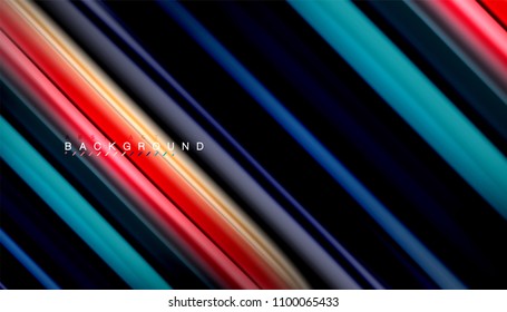 Abstract wave lines fluid rainbow style color stripes on black background. Vector artistic illustration for presentation, app wallpaper, banner or poster
