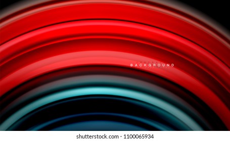 Abstract wave lines fluid rainbow style color stripes on black background. Vector artistic illustration for presentation, app wallpaper, banner or poster