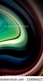 Abstract wave lines fluid rainbow style color stripes on black background. Vector artistic illustration for presentation, app wallpaper, banner or poster