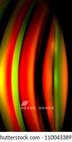 Abstract wave lines fluid rainbow style color stripes on black background. Vector artistic illustration for presentation, app wallpaper, banner or poster