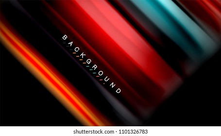 Abstract wave lines fluid rainbow style color stripes on black background. Vector artistic illustration for presentation, app wallpaper, banner or poster