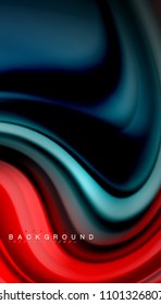 Abstract wave lines fluid rainbow style color stripes on black background. Vector artistic illustration for presentation, app wallpaper, banner or poster