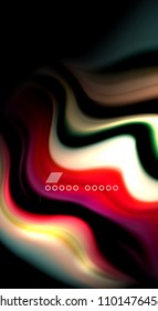Abstract wave lines fluid rainbow style color stripes on black background. Vector artistic illustration for presentation, app wallpaper, banner or poster