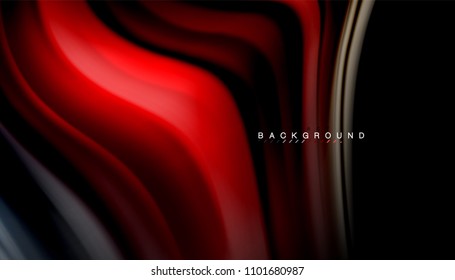 Abstract wave lines fluid rainbow style color stripes on black background. Vector artistic illustration for presentation, app wallpaper, banner or poster