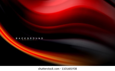 Abstract wave lines fluid rainbow style color stripes on black background. Vector artistic illustration for presentation, app wallpaper, banner or poster