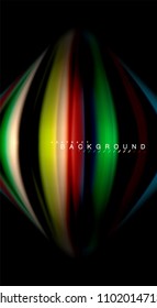 Abstract wave lines fluid rainbow style color stripes on black background. Vector artistic illustration for presentation, app wallpaper, banner or poster