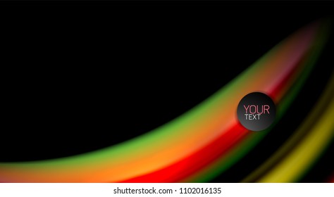 Abstract wave lines fluid rainbow style color stripes on black background. Vector artistic illustration for presentation, app wallpaper, banner or poster