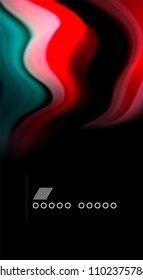 Abstract wave lines fluid rainbow style color stripes on black background. Vector artistic illustration for presentation, app wallpaper, banner or poster
