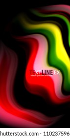 Abstract wave lines fluid rainbow style color stripes on black background. Vector artistic illustration for presentation, app wallpaper, banner or poster