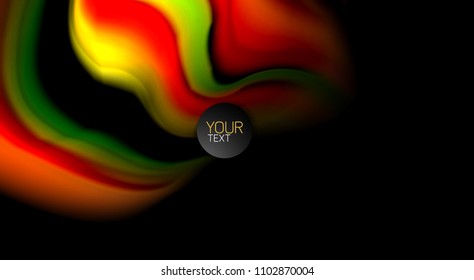 Abstract wave lines fluid rainbow style color stripes on black background. Vector artistic illustration for presentation, app wallpaper, banner or poster