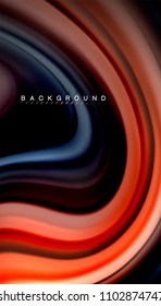 Abstract wave lines fluid rainbow style color stripes on black background. Vector artistic illustration for presentation, app wallpaper, banner or poster