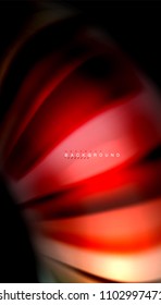 Abstract wave lines fluid rainbow style color stripes on black background. Vector artistic illustration for presentation, app wallpaper, banner or poster