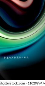 Abstract wave lines fluid rainbow style color stripes on black background. Vector artistic illustration for presentation, app wallpaper, banner or poster