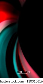 Abstract wave lines fluid rainbow style color stripes on black background. Vector artistic illustration for presentation, app wallpaper, banner or poster