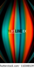 Abstract wave lines fluid rainbow style color stripes on black background. Vector artistic illustration for presentation, app wallpaper, banner or poster