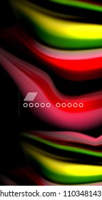 Abstract wave lines fluid rainbow style color stripes on black background. Vector artistic illustration for presentation, app wallpaper, banner or poster