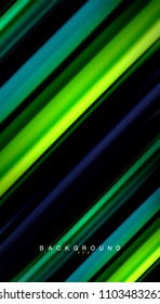 Abstract wave lines fluid rainbow style color stripes on black background. Vector artistic illustration for presentation, app wallpaper, banner or poster