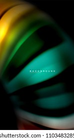 Abstract wave lines fluid rainbow style color stripes on black background. Vector artistic illustration for presentation, app wallpaper, banner or poster