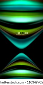 Abstract wave lines fluid rainbow style color stripes on black background. Vector artistic illustration for presentation, app wallpaper, banner or poster