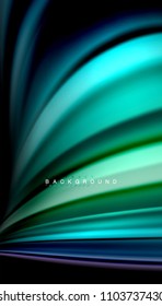 Abstract wave lines fluid rainbow style color stripes on black background. Vector artistic illustration for presentation, app wallpaper, banner or poster