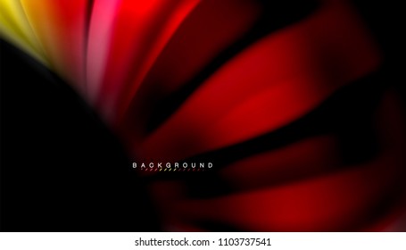 Abstract wave lines fluid rainbow style color stripes on black background. Vector artistic illustration for presentation, app wallpaper, banner or poster
