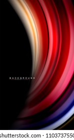 Abstract wave lines fluid rainbow style color stripes on black background. Vector artistic illustration for presentation, app wallpaper, banner or poster