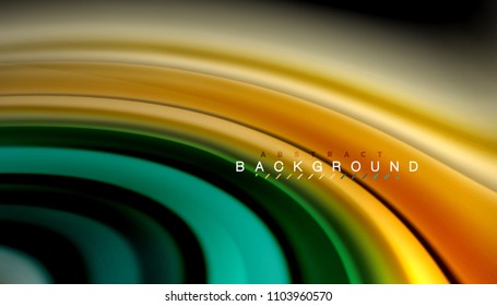 Abstract wave lines fluid rainbow style color stripes on black background. Vector artistic illustration for presentation, app wallpaper, banner or poster