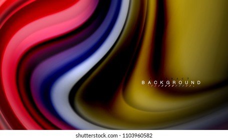 Abstract wave lines fluid rainbow style color stripes on black background. Vector artistic illustration for presentation, app wallpaper, banner or poster