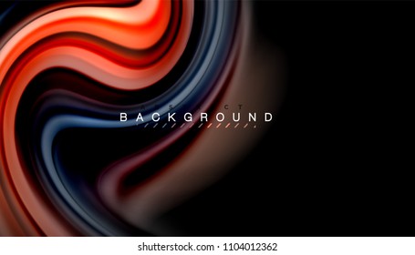 Abstract wave lines fluid rainbow style color stripes on black background. Vector artistic illustration for presentation, app wallpaper, banner or poster