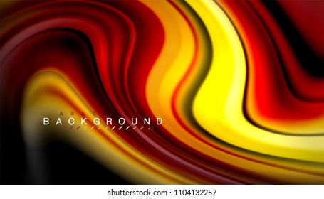 Abstract wave lines fluid rainbow style color stripes on black background. Vector artistic illustration for presentation, app wallpaper, banner or poster