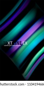 Abstract wave lines fluid rainbow style color stripes on black background. Vector artistic illustration for presentation, app wallpaper, banner or poster