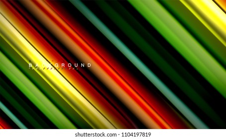 Abstract wave lines fluid rainbow style color stripes on black background. Vector artistic illustration for presentation, app wallpaper, banner or poster