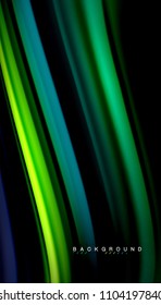 Abstract wave lines fluid rainbow style color stripes on black background. Vector artistic illustration for presentation, app wallpaper, banner or poster
