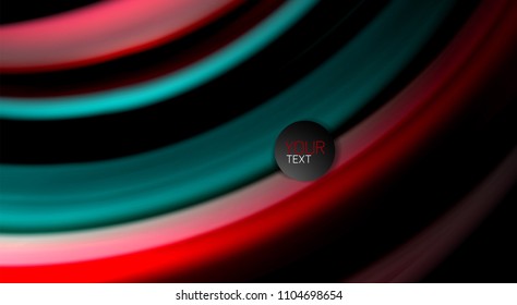 Abstract wave lines fluid rainbow style color stripes on black background. Vector artistic illustration for presentation, app wallpaper, banner or poster