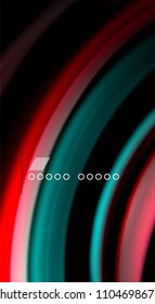 Abstract wave lines fluid rainbow style color stripes on black background. Vector artistic illustration for presentation, app wallpaper, banner or poster
