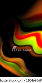 Abstract wave lines fluid rainbow style color stripes on black background. Vector artistic illustration for presentation, app wallpaper, banner or poster